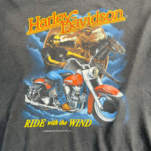Load image into Gallery viewer, F- Vintage &#39;91 Harley Davidson 3D Emblem Ride The Wind Cut Off Single Stitch Tee

