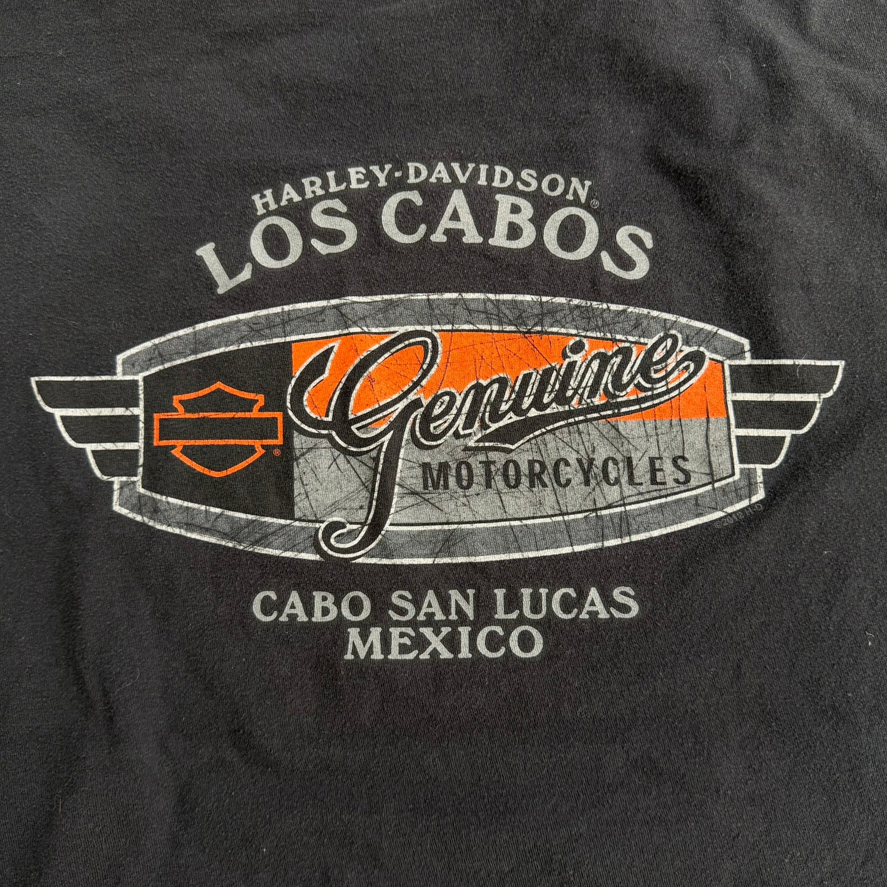 J- '13 Harley Davidson Cabo San Lucas Text Long Sleeve Tee - XL (fits L)