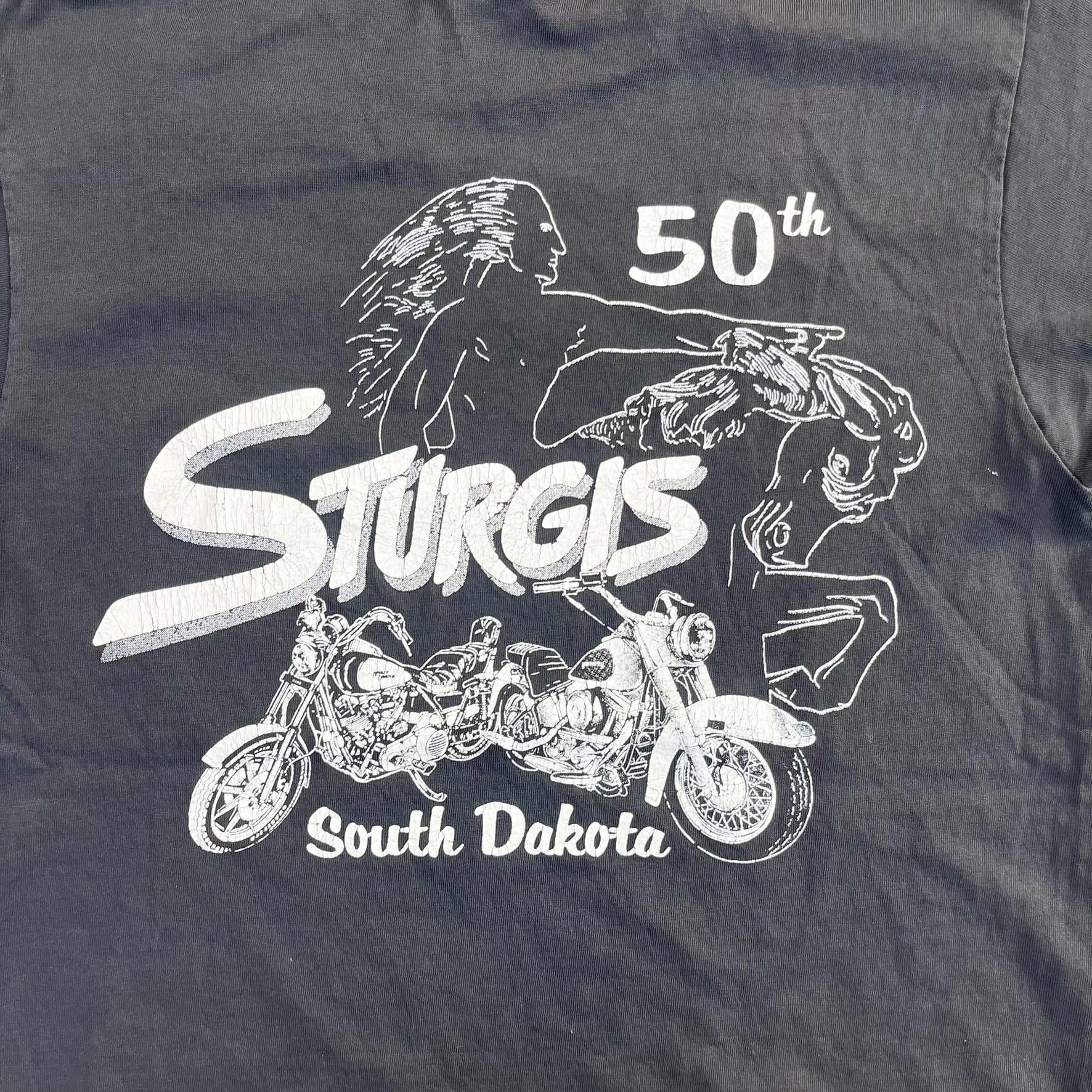 F- Vintage '88 Harley Davidson Sturgis Stampede Single Stitch Graphic Tee