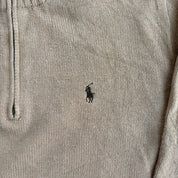 J- Vintage Polo RL Embroidered Logo Quarter Zip Knit Sweater - S