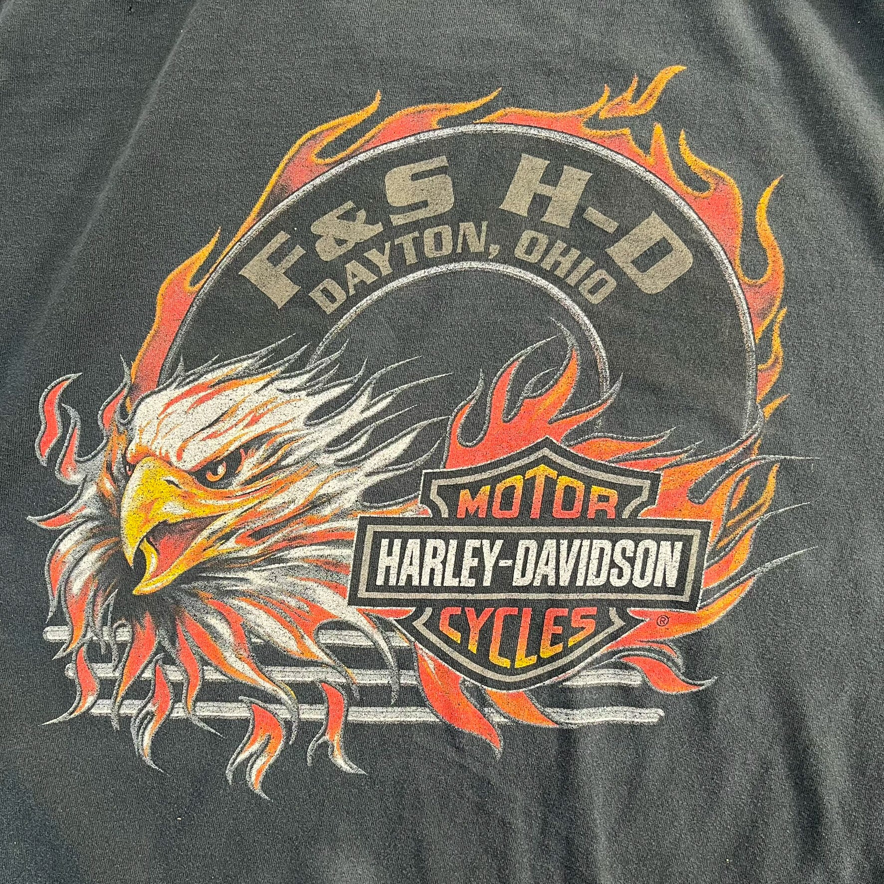 F- Vintage '06 Harley Davidson Dayton Ohio Long Sleeve Tee