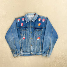 Load image into Gallery viewer, F- HOM Rolling Stones/Kiss Love Gun Reworked Custom Denim Jacket
