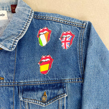 Load image into Gallery viewer, F- HOM Rolling Stones/Kiss Love Gun Reworked Custom Denim Jacket
