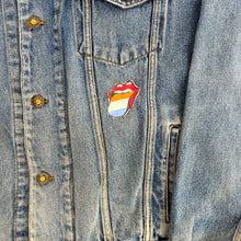 Load image into Gallery viewer, F- HOM Rolling Stones/Kiss Love Gun Reworked Custom Denim Jacket
