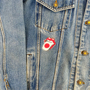 F- HOM Rolling Stones/Kiss Love Gun Reworked Custom Denim Jacket