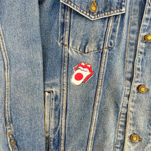Load image into Gallery viewer, F- HOM Rolling Stones/Kiss Love Gun Reworked Custom Denim Jacket
