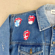 F- HOM Rolling Stones/Kiss Love Gun Reworked Custom Denim Jacket