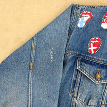 Load image into Gallery viewer, F- HOM Rolling Stones/Kiss Love Gun Reworked Custom Denim Jacket
