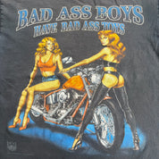 J- Vintage '93 American Bikers Badass Boys Have Badass Toys Made In USA Single Stitch Tee - L