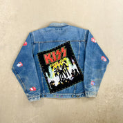 F- HOM Rolling Stones/Kiss Love Gun Reworked Custom Denim Jacket