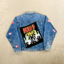 Load image into Gallery viewer, F- HOM Rolling Stones/Kiss Love Gun Reworked Custom Denim Jacket
