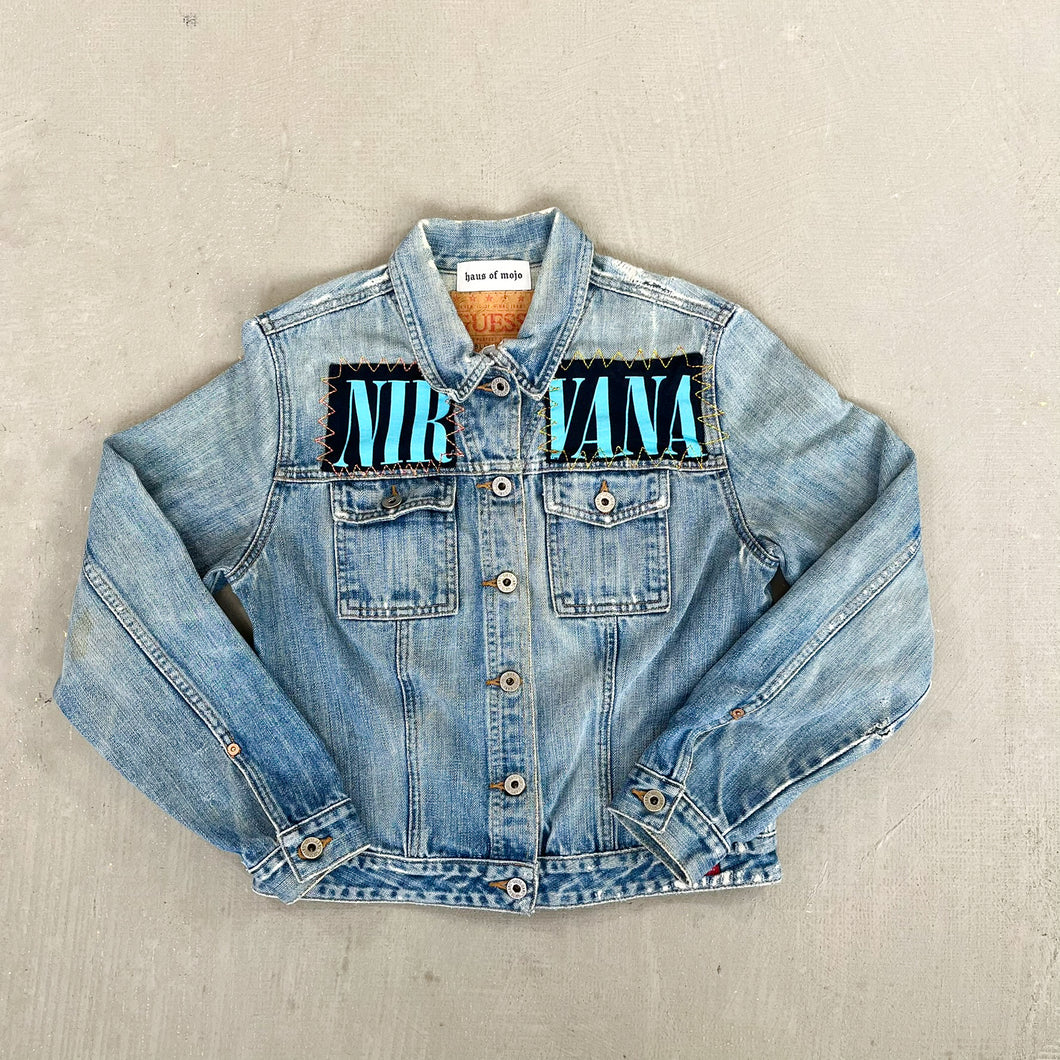 F- HOM Nirvana Heart Shaped Box Reworked Custom Denim Jacket