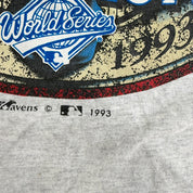 J- Vintage '93 Toronto Blue Jays MLB World Series Champions Graphic Single Stitch Tee - L