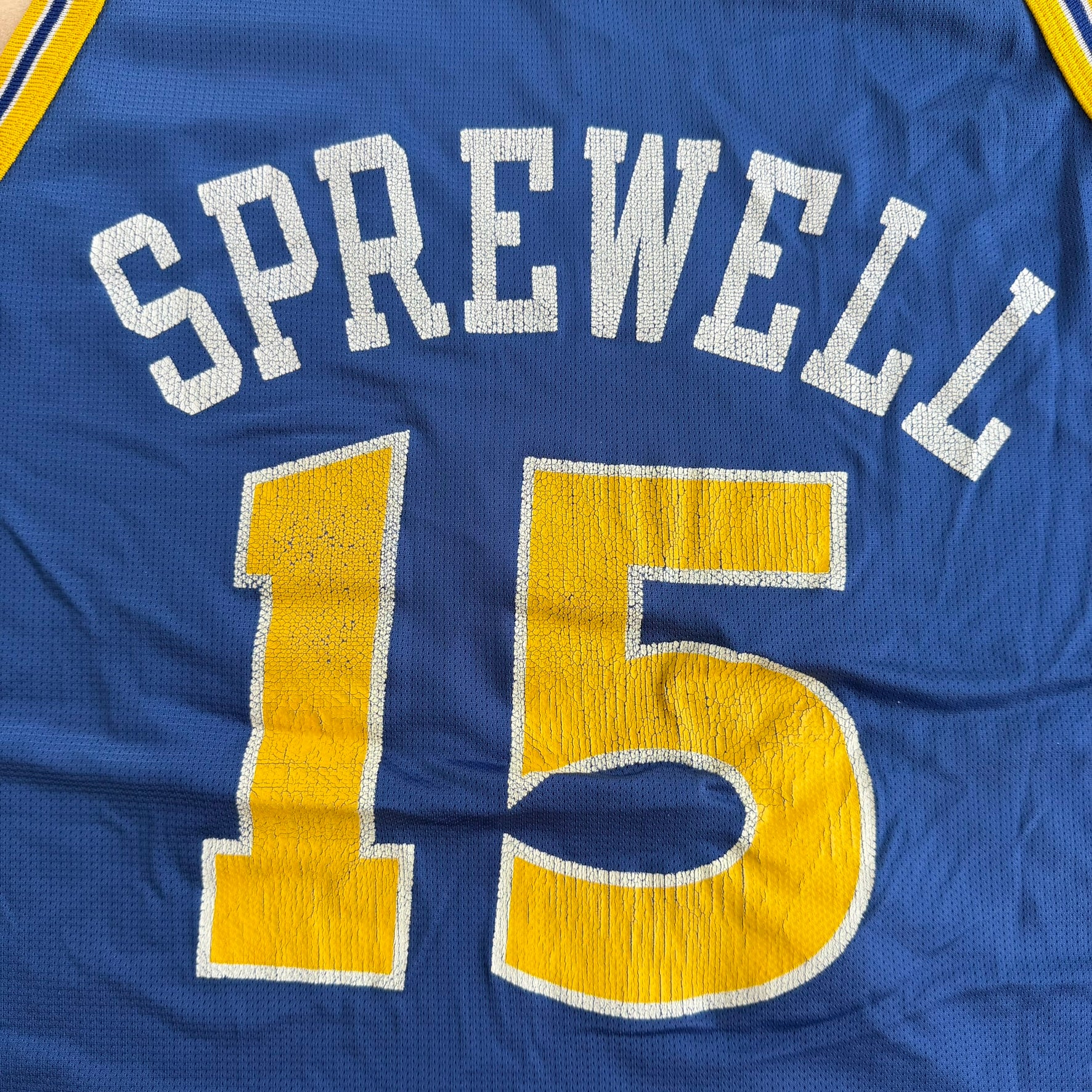 J- Vintage Golden State Warriors Latrell Sprewell NBA Champion Basketball Jersey - XL