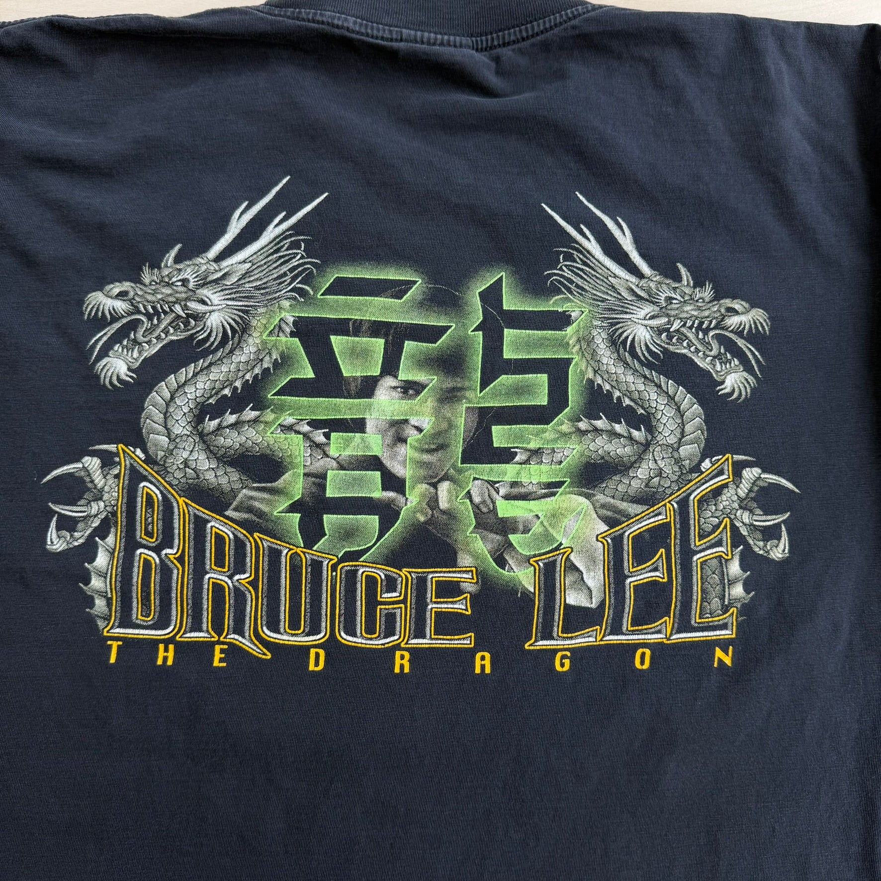 J- Vintage Rock Eagle Bruce Lee Watahhh! Graphic Long Sleeve Tee - L