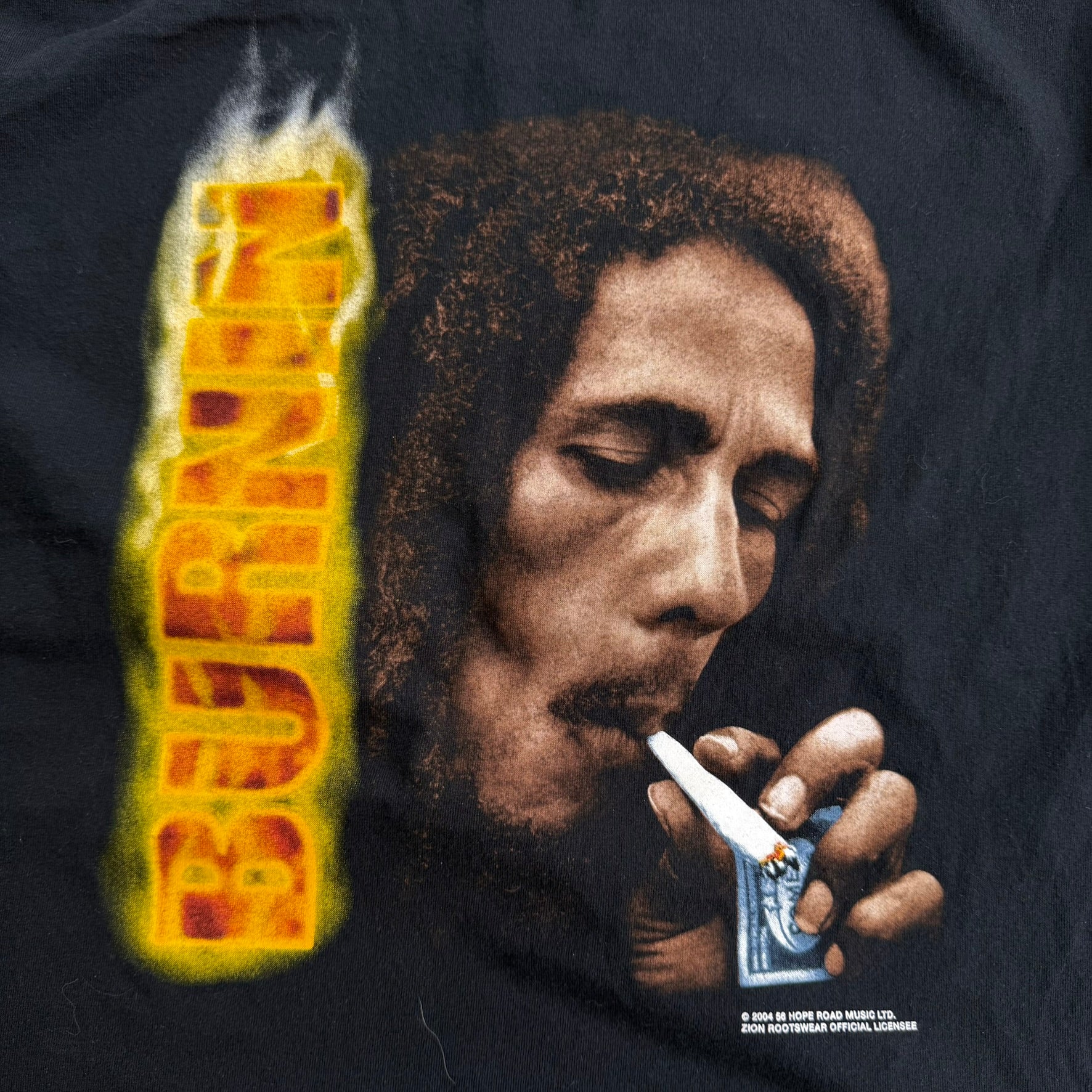 J- Vintage '04 Zion Bob Marley Burnin Picture Long Sleeve Tee - M