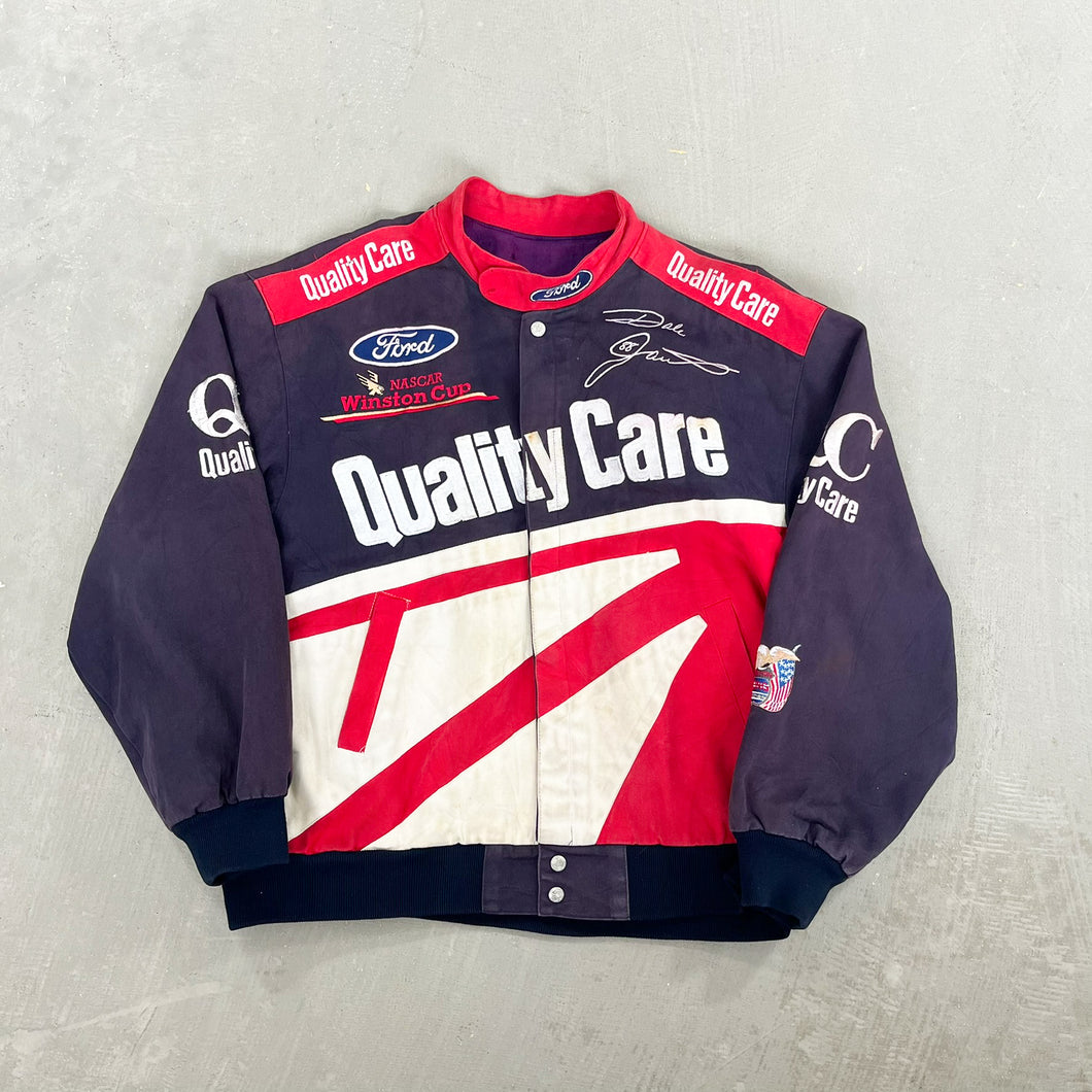 F- Vintage Nascar Jeff Hamilton Dale Jarrett Quality Care Racing Jacket