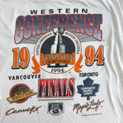 J- Vintage '94 NHL Vancouver Canucks Vs Toronto Maple Leafs Western Conference Finals Graphic Tee - L
