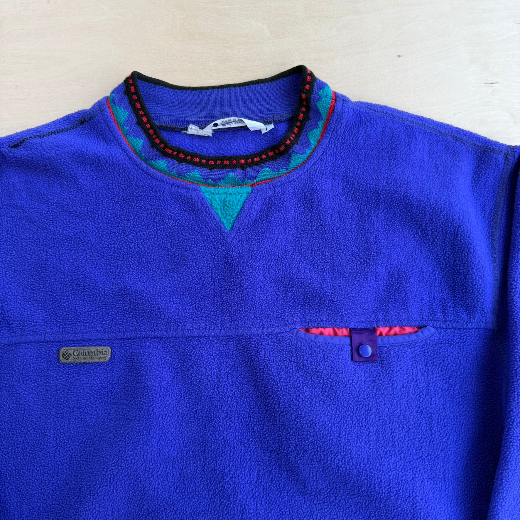 J- Vintage Columbia Made In USA Purple Pullover Polar Fleece - L