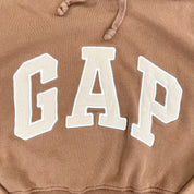 F- HOM GAP Embroidered Text Cropped Reworked Hoodie