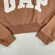 F- HOM GAP Embroidered Text Cropped Reworked Hoodie