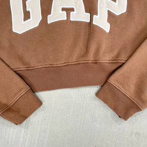 F- HOM GAP Embroidered Text Cropped Reworked Hoodie