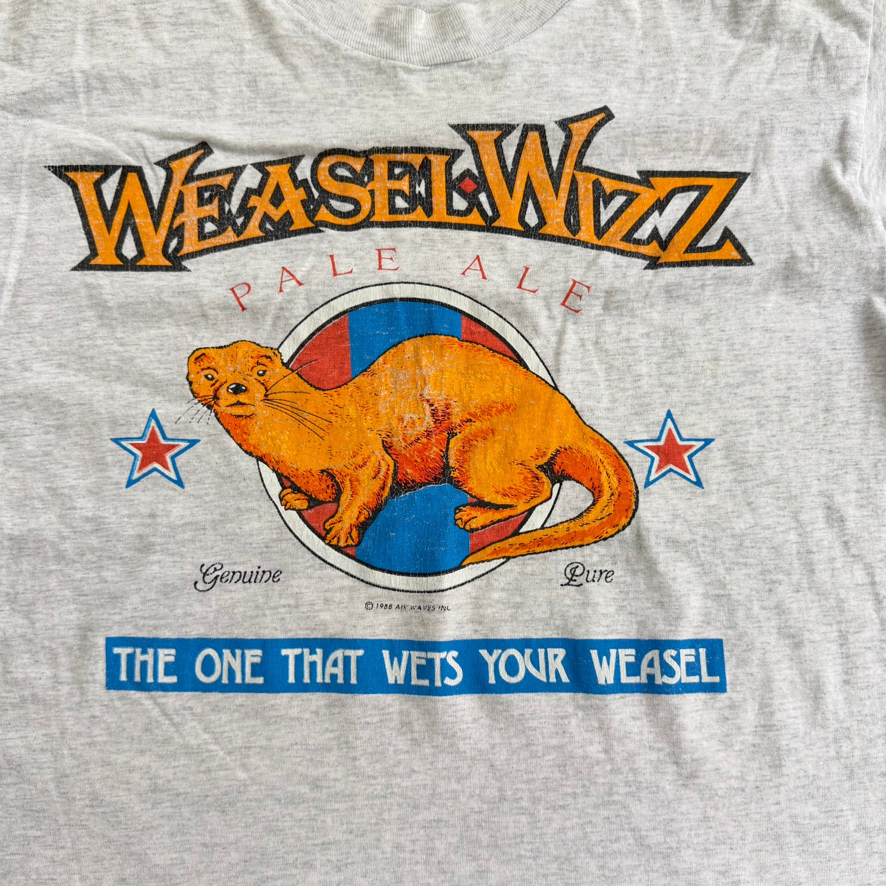 J- Vintage '88 Weasel Wizz Pale Ale Graphic Made In USA  Single Stitch Tee - L