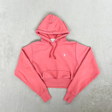 Load image into Gallery viewer, F- HOM Pink Champion Cropped Reworked Hoodie
