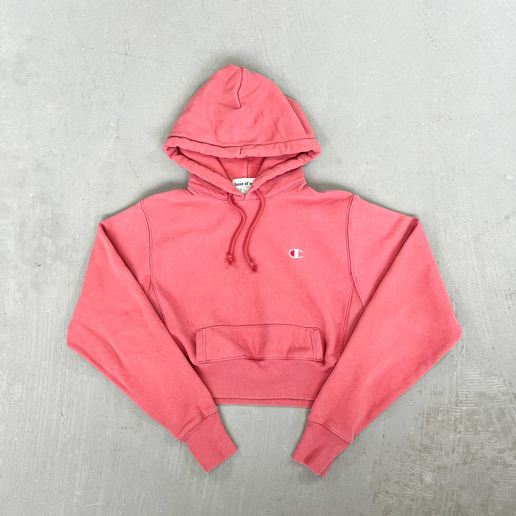 F- HOM Pink Champion Cropped Reworked Hoodie