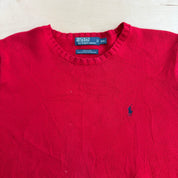 J- Vintage Polo RL Embroidered Logo Red Knit Sweater - 2XL