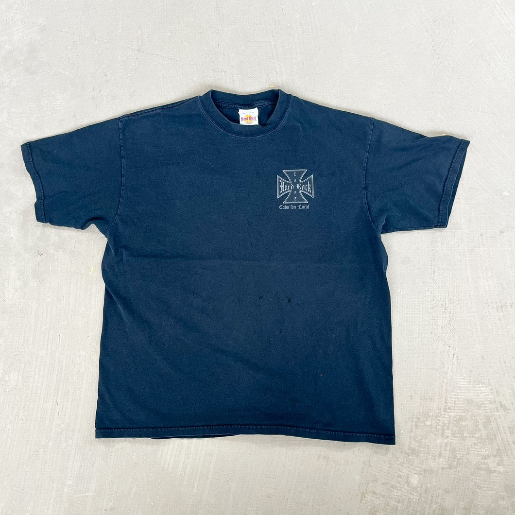 F- Vintage Hard Rock Cafe Cabo San Luca Motorcycle Graphic Tee