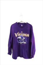 Load image into Gallery viewer, X - NFL Minnesota Vikings Helmet &amp; Script Long Sleeve Tee
