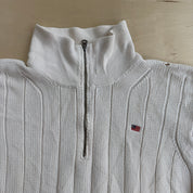 J- Vintage Polo Jeans RL Embroidered Logo Quarter Zip Knit Sweater - XL