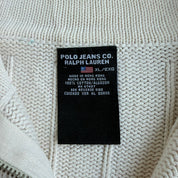 J- Vintage Polo Jeans RL Embroidered Logo Quarter Zip Knit Sweater - XL