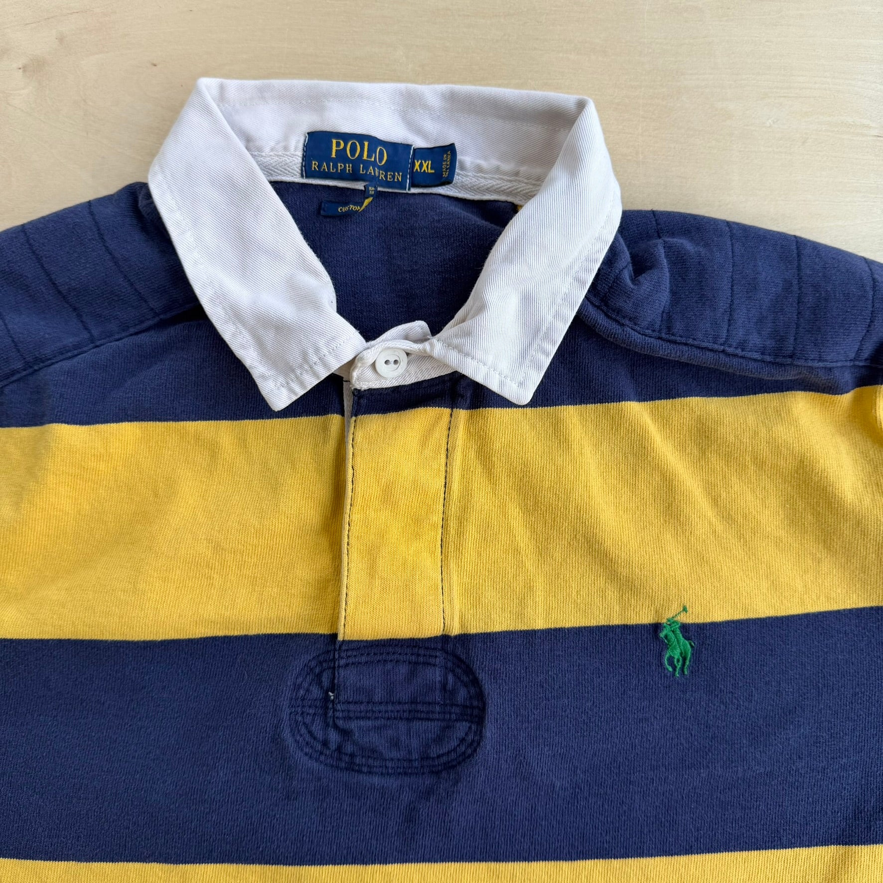 J- Vintage Polo RL Embroidered Logo Long Sleeve Rugby Shirt - 2XL
