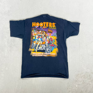 F- Vintage Hooters Angels Motorcycle Graphic Single Stitch Tee