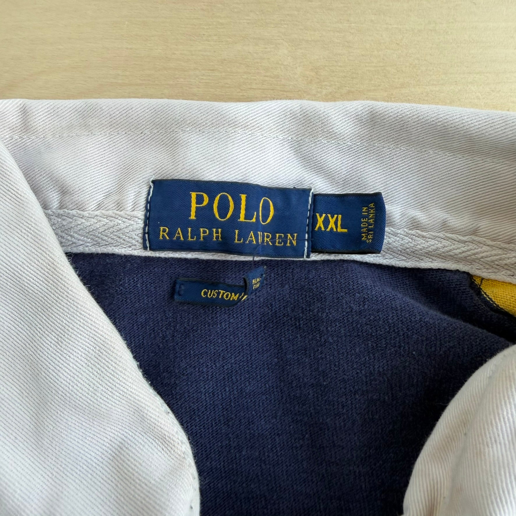 J- Vintage Polo RL Embroidered Logo Long Sleeve Rugby Shirt - 2XL