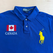 J- Vintage Polo RL Canada Embroidered Flag Text & Logo Short Sleeve Polo Shirt - XL