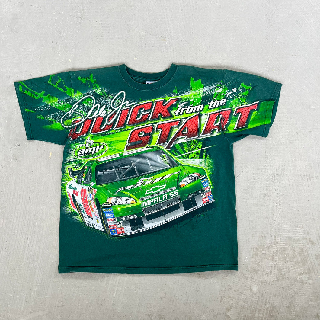 F- Vintage Nascar Chase Authentic Dale Jr Amp Car Jumbo Print Tee