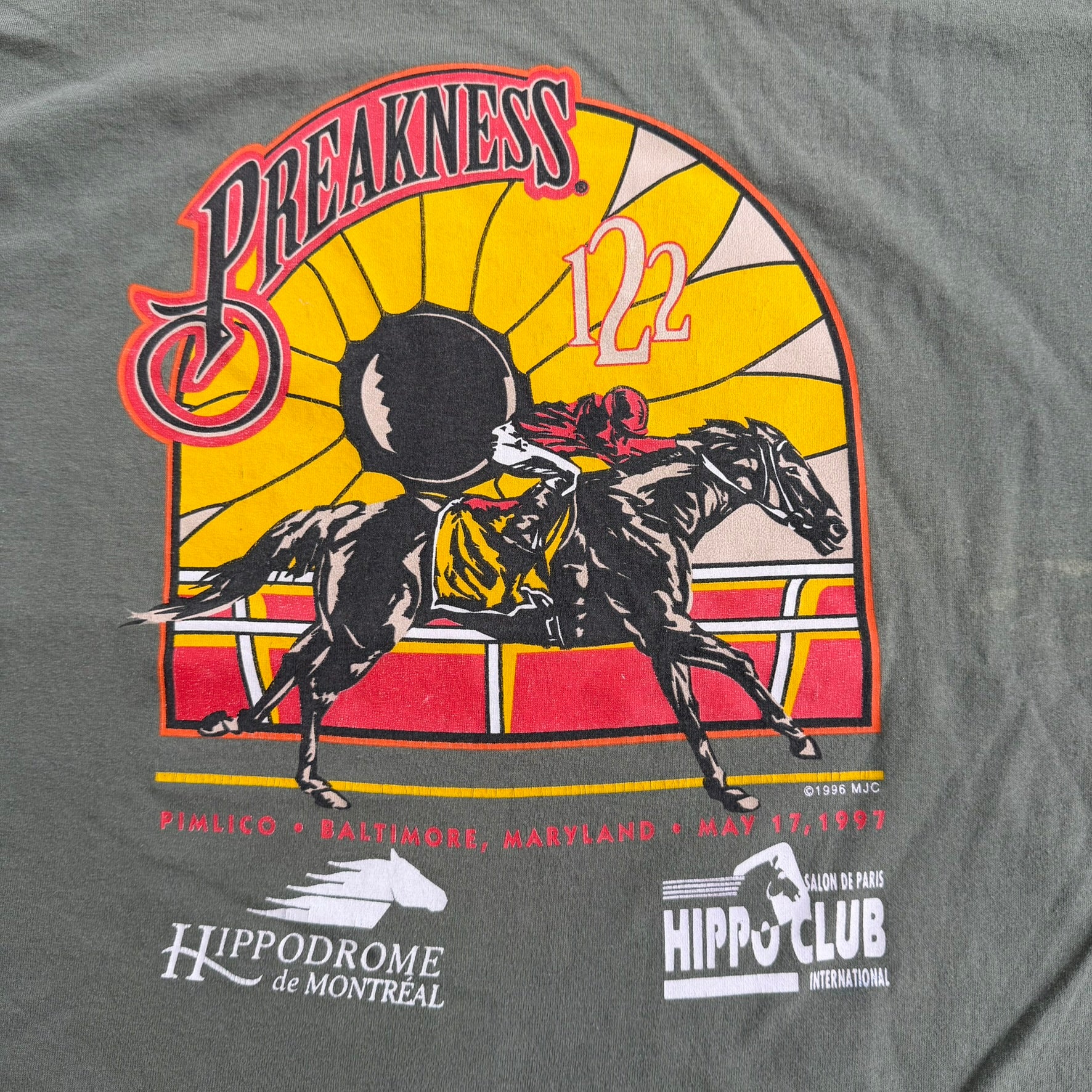 J- Vintage '97 Preakness 122 Horse Racing Graphic Single Stitch Tee - XL
