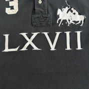 J- Vintage Polo RL LXVII Embroidered Text & Logo Short Sleeve Polo Shirt - L