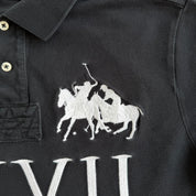 J- Vintage Polo RL LXVII Embroidered Text & Logo Short Sleeve Polo Shirt - L
