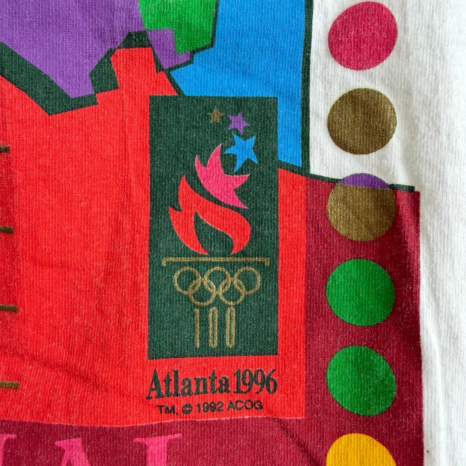 J- Vintage '96 Atlanta Georgia Olympic Games Graphic Single Stitch Tee - L