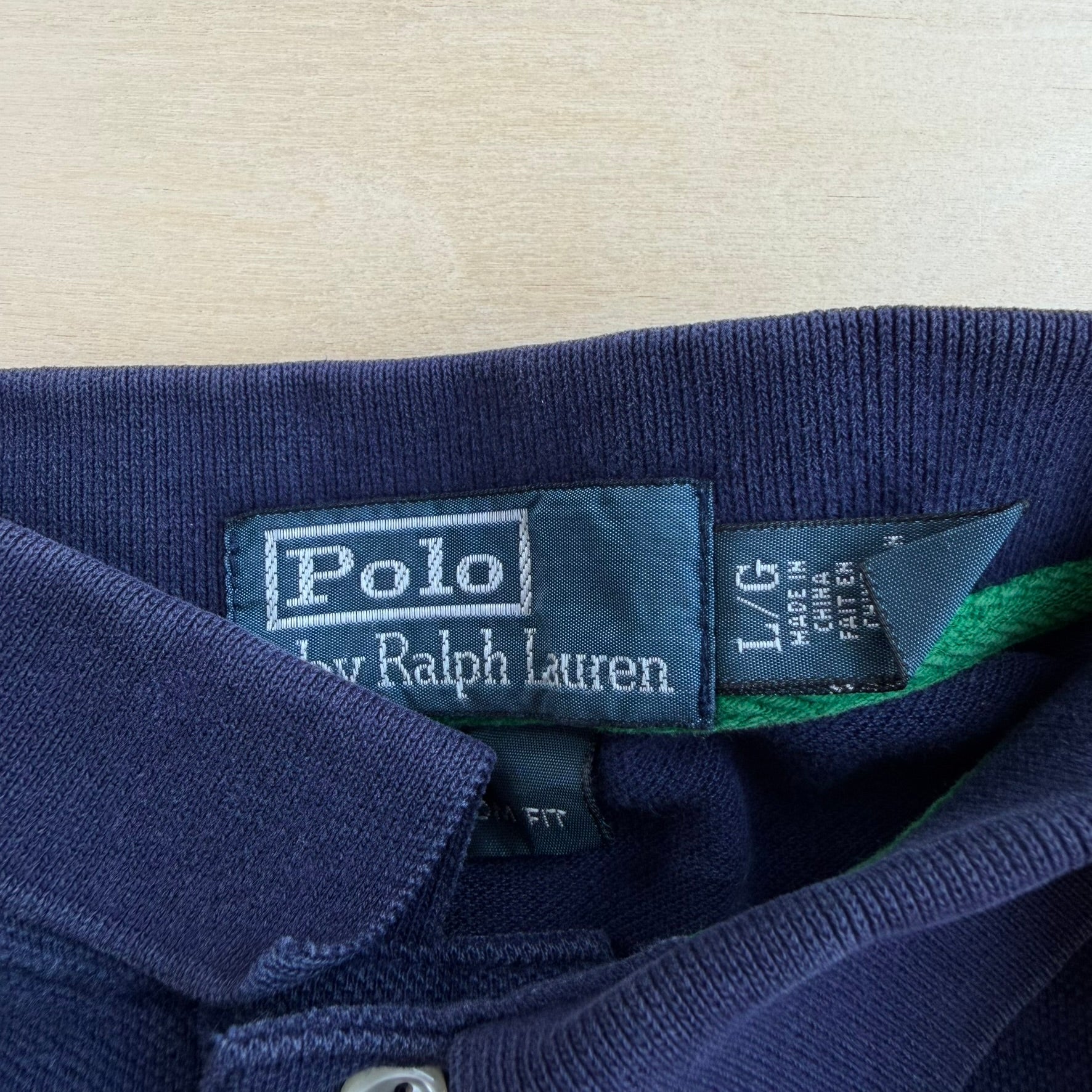 J- Vintage Polo RL USA Chenille Embroidered Text & Embroidered Logo Short Sleeve Polo Shirt - L