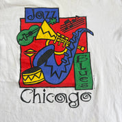 J- Vintage '93 Chicago Jazz & Blues Graphic Made In USA Single Stitch Tee - L