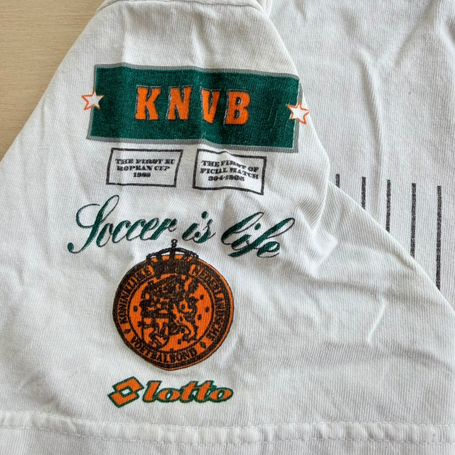 J- Vintage '91 Lotto Netherland National Soccer Team 1988 Europe Champions Graphic Made In USA Tee - L