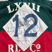 J- Vintage Polo Ralph Lauren County Jockey Club Embroidered Text Rugby Shirt - L