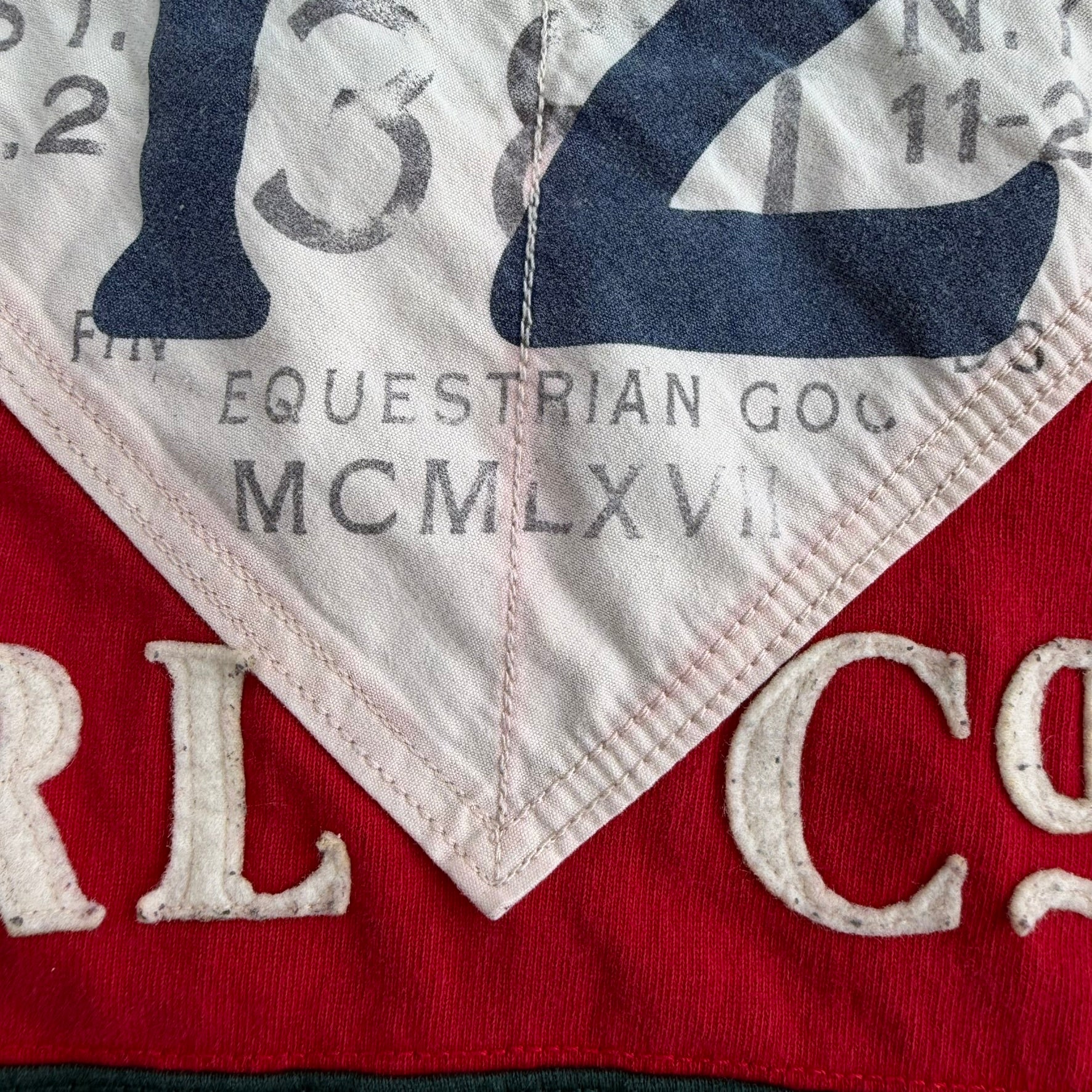 J- Vintage Polo Ralph Lauren County Jockey Club Embroidered Text Rugby Shirt - L