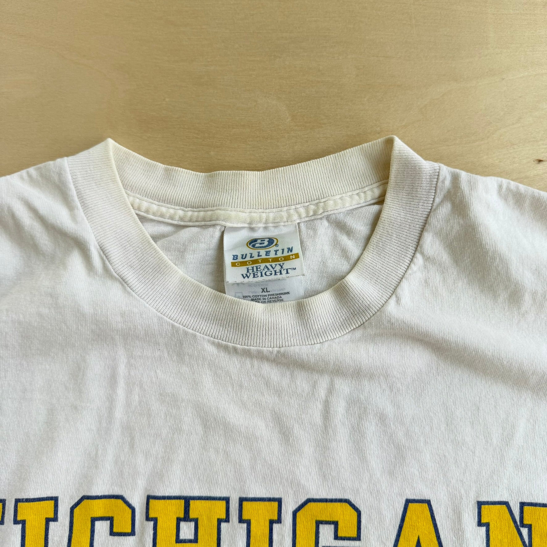 J- Vintage University Of Michigan Football Graphic Single Stitch Tee - XL