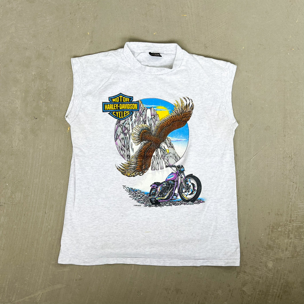 F- Vintage Harley Davidson Motorcycle & Eagle Tank Top